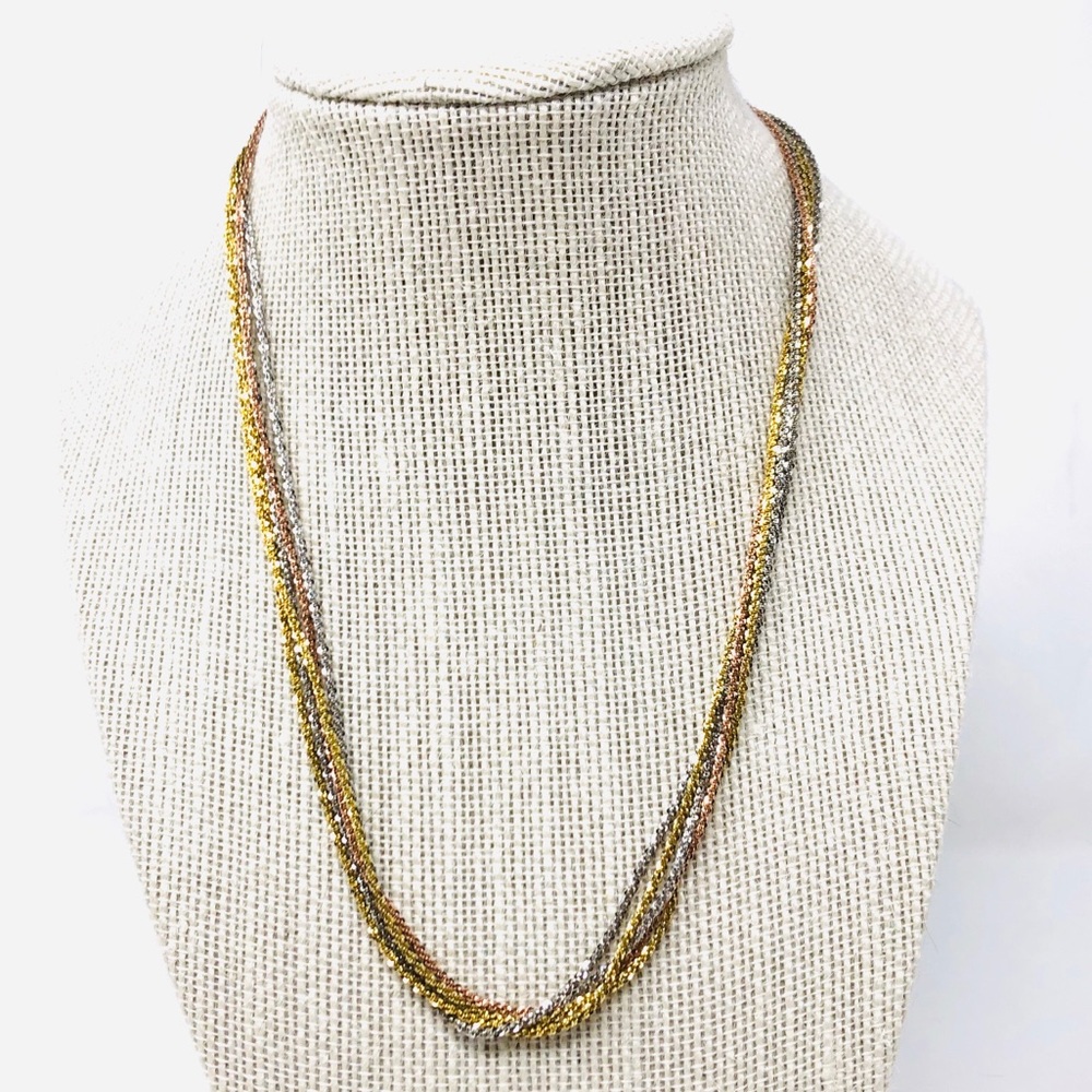 Multi-color sterling silver chain necklace, made in Italy, NWOT